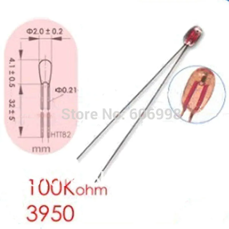 

10pcs/lot NTC MF58 100K 3950 Temperature Sensor NTC Thermistor TH011