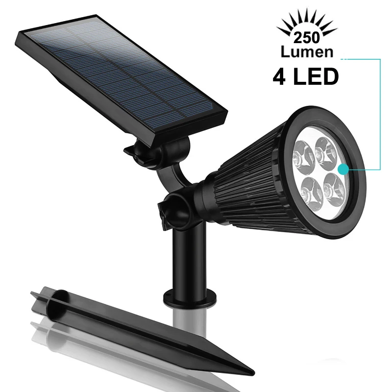 Luzes de Parede Paisagem ao ar Solar à Prova Luzes para Jardim Khlitec Pack Solar Holofotes Luz 2-em-1 Ip65 4 Ajustável Levou Livre d' Água 2 7 Paisagem Ao Ar Livre Solar À Prova D' Água luzes Para Jardim