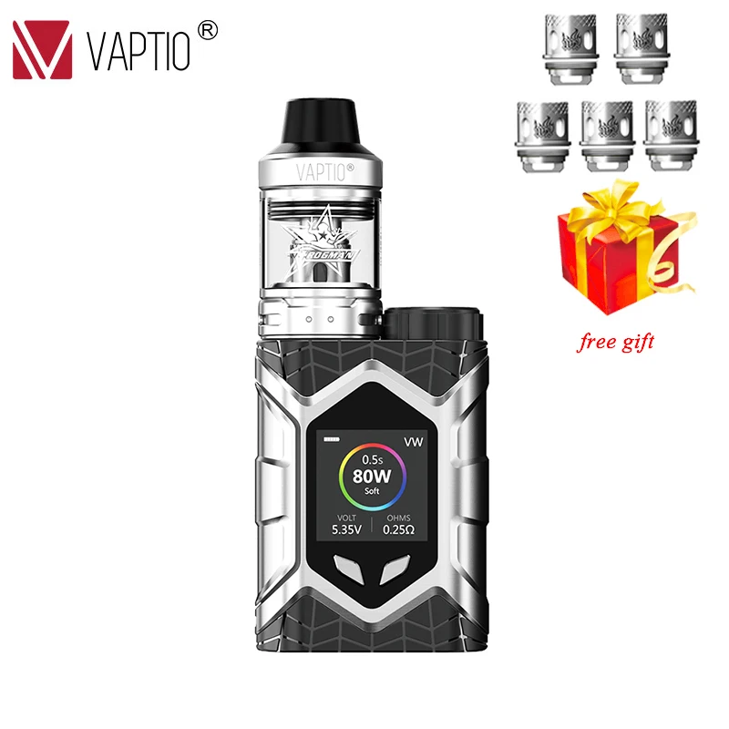 

Vaper e cigarette Vaptio Wall Crawler 80W vaporizer atomizer 5.0ml Firmware Upgradeable TCR 1.3 inch Screen