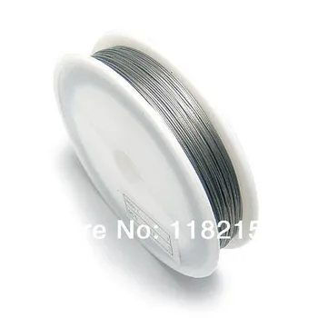 

Free Shipping Wholesale 0.8MM 3M/Pcs 5Pcs Nickel Color Steel Wires Beading Wire Jewelry Findings Copper Ropes/Cords