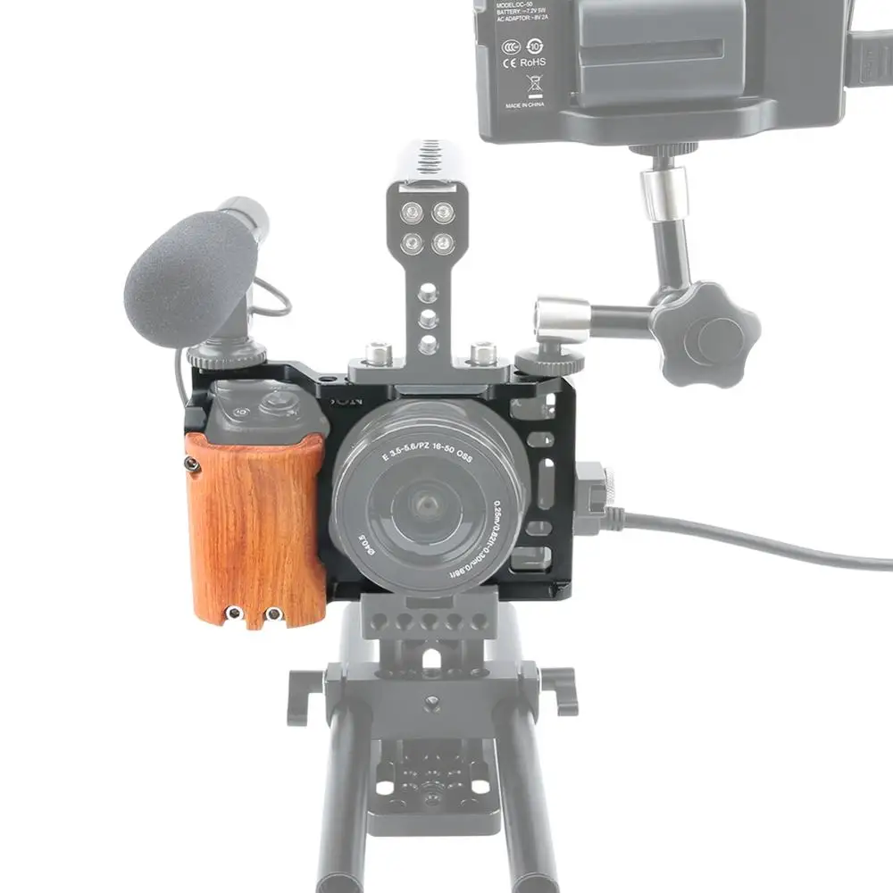 Niceyrig 6400 6500 набор клетки для камеры Sony A6500 камера с деревянной рукояткой фитинг A6400