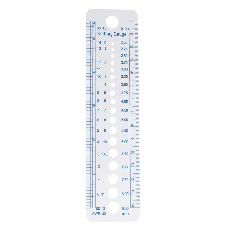 1PC Kintting Gauge Ruler Measuring Tool Plastic Blue Line Soft Strong