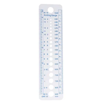 

1PC Kintting Gauge Ruler Measuring Tool Plastic Blue Line Soft Strong Durable