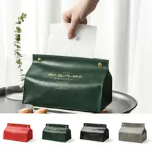 Classical leather Wedding Room Car Sofa Hotel Decorative Tissue Box Napkin Paper Holder Cover Tissue Case Desktop Organizer