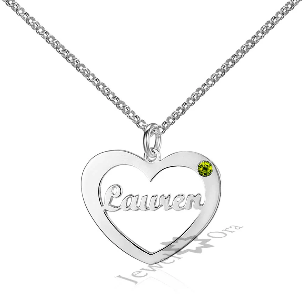 

Personalized Pendants&Necklaces Heart Necklace Birthstone Jewelry Name Monogram Necklaces Link Chain Women Jewelry