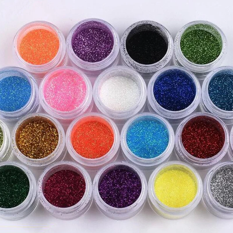 

1 Jar Holographic Fine 0.2mm Glitter Powder Shining Sugar Nail Glitter Set Dust Powder For Nail Art Decorations 31 Colors