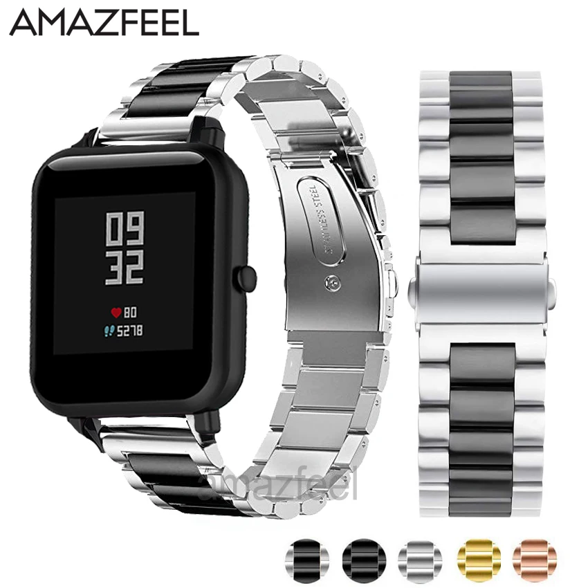 Металлический ремешок для часов Huami Amazfit Bip браслет Stratos Pace GTS GTR 47 мм 42 из