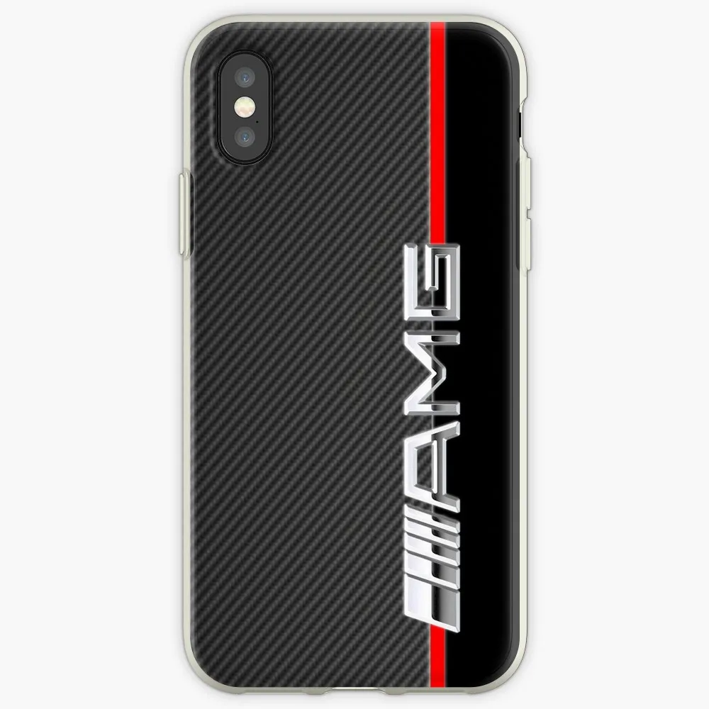 

Benz Amg Logo Carbon Transparent Case For Apple iPhone X XS MAX XR SEcover case for iPhone 7 8 Plus 6 6s 5 5s 7Plus 8Plus Coque