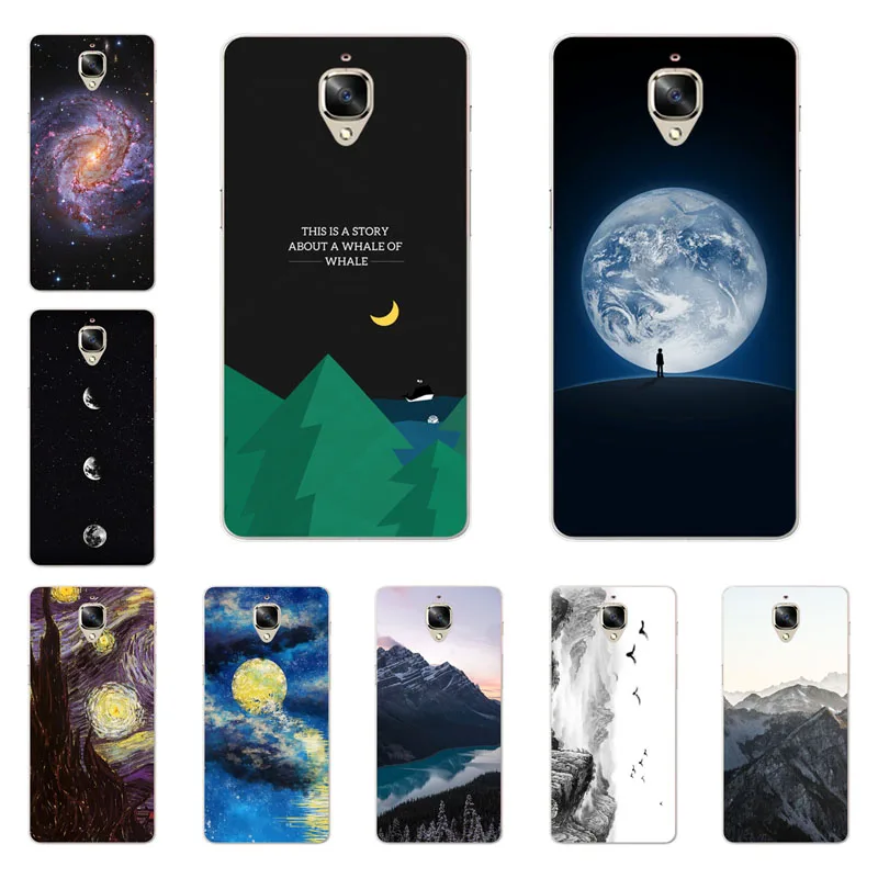 

oneplus 3t case,Silicon Mountain peaks Painting Soft TPU Back Cover for one plus 3 3t protect Phone shell