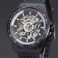 WINNER Men’s Wrist Watch Top Brand Luxury Men Military Sport Clock Automatic Mechanical Watches Male Steel Skeleton Clock 076