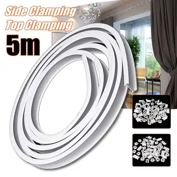 Cortina montada de techo Flexible, Riel de pista recta, ventanas, balcón, plástico Flexible, decoración hogareña para ventana, accesorios, 3/5/6m 1