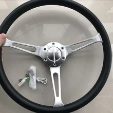 Высокое качество Универсальный 380 мм 15 дюймов pu кожа пенополиуретан гоночный руль 3X Универсальный Автомобильный рулевое колесо с кожаной оплеткой