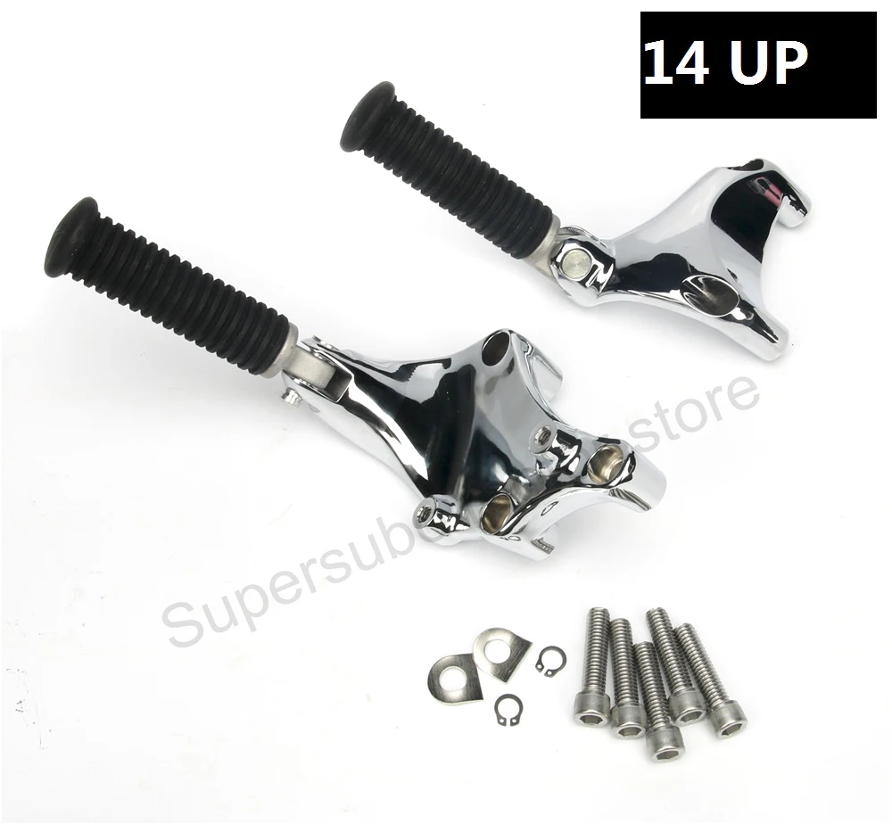 Motorcycle Chromed Rear Passenger Foot Pegs Bracket Mount Fit Harley