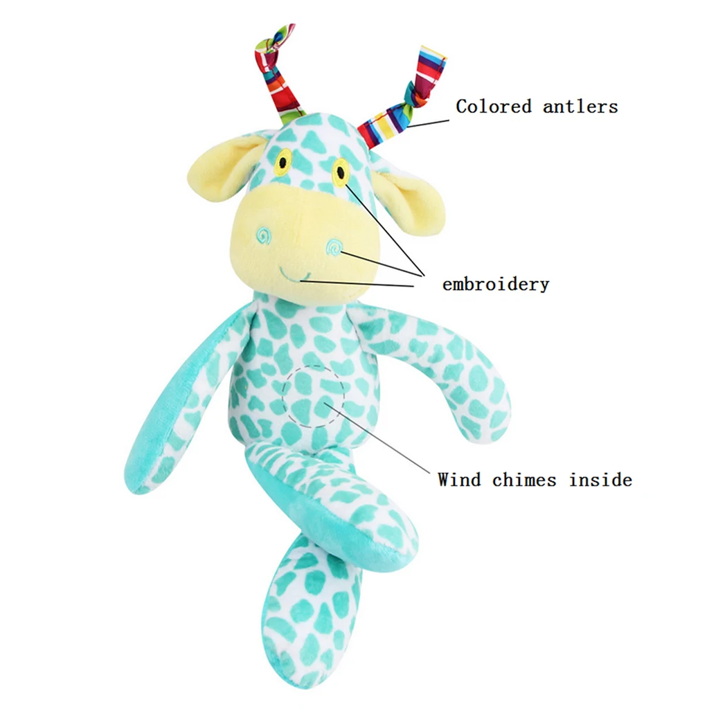 Cartoon Plush Baby Infant Safety Nursing Bed Stroller Pram Hanging Rattles for Infant Play Activity