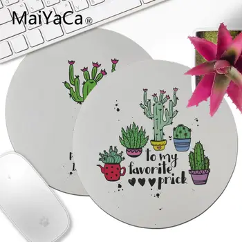 

MaiYaCa Nordic Cactus Simple Whie Gamer Speed Mice Retail Rubber Round Mousepad Carpet Top Selling Customized mouse pad anime