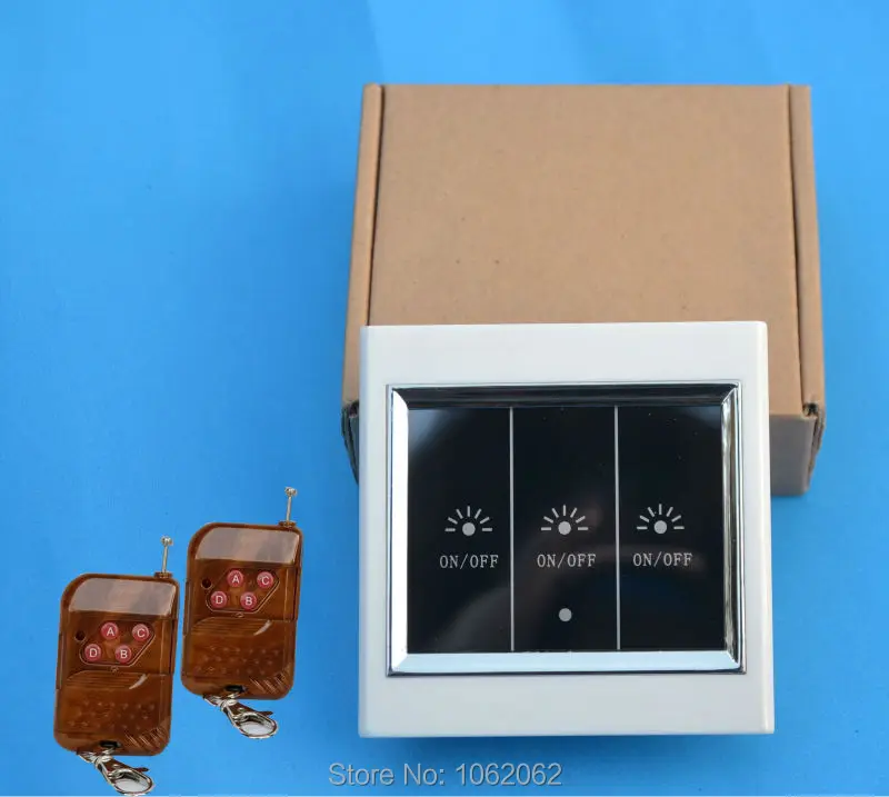 

Wireless 3 Way LCD Wall Light Touch Switch remote control