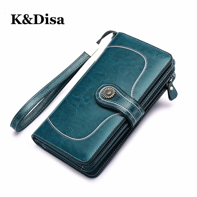

2018 Fashion Cow Leather Long Women Wallet Zipper Hasp Standard Coin Solid Wallets High Quality Photo Card Holder Unisex Purse
