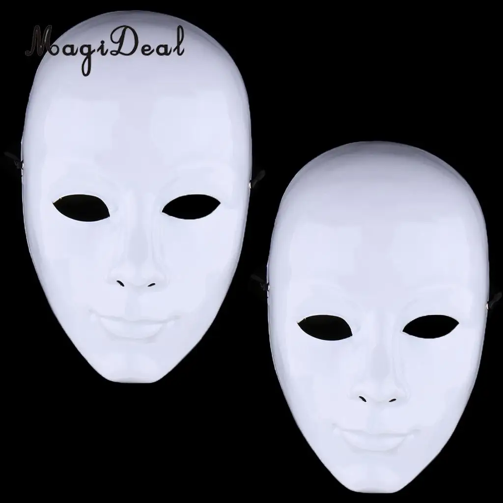 Набор из 2шт Новинка забавная Неокрашенная заготовка маски белая маска для всего лица маскарадная драма маскарадный костюм маски DIY аксессуары