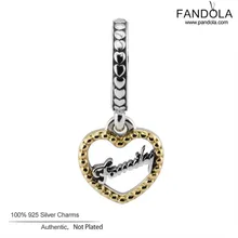 Реальный из 14-каратного золота с Подвески подходят к оригиналу Браслеты 925 пробы серебро любить Семья с бусами для изготовления ювелирных украшений