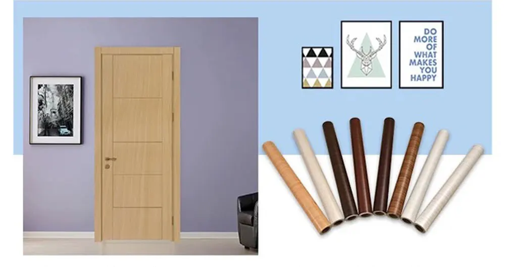Деревянные наклейки с рисунком двери s самоклеющиеся наклейки на стену для спальни шкафа ПВХ обои украшение дома ремонт настенные наклейки