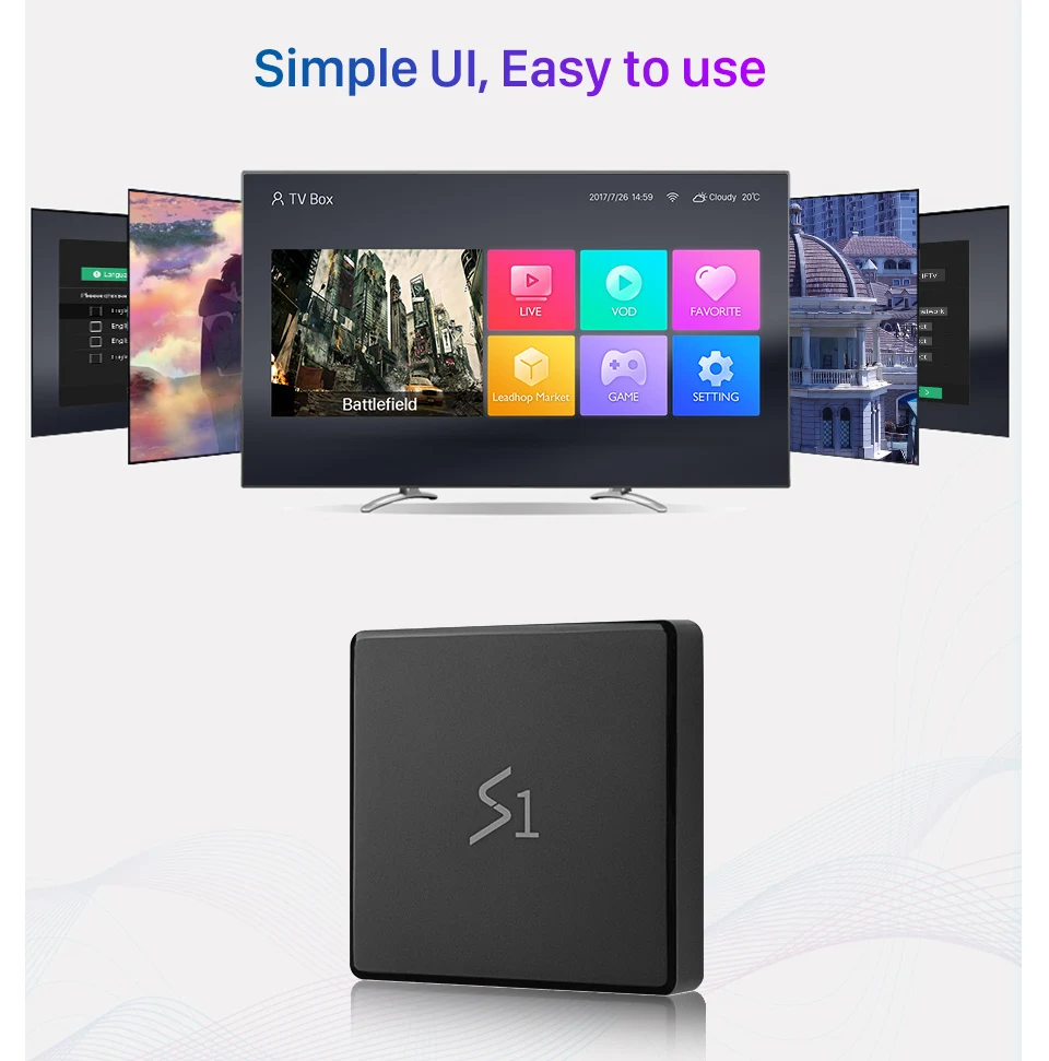 Leadcool S1 Android 8.1 TV Box RK3229 Mali400MP 1G8G 2G16G Support 2.4G wifi Ethernet 100M HDMI 2.0 Media Player for TV Box 4K (14)