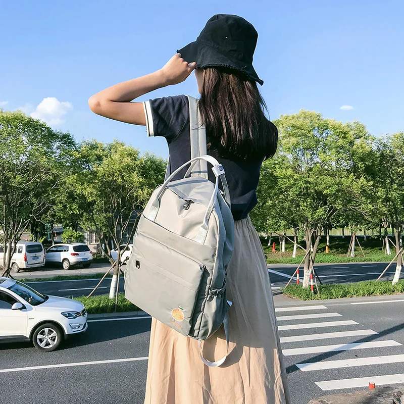Menghuo 2018 New Preppy Style Fashion Embroidery Ladies Backpack Nylon High Quality Women School Shoulder Bag for Girls YouthIMG_0762