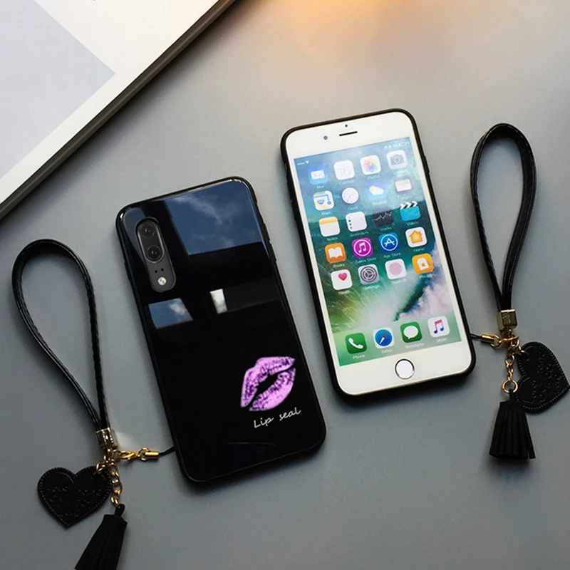 Чехол BONVAN из закаленного стекла для Xiaomi Mi 9 SE модный жесткий чехол с принтом губ mi