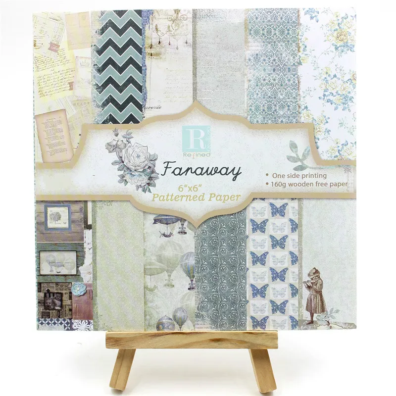 

KSCRAFT 12pcs 6" Single-side Printed Retro Series pattern creative papercraft art paper handmade scrapbooking kit set books