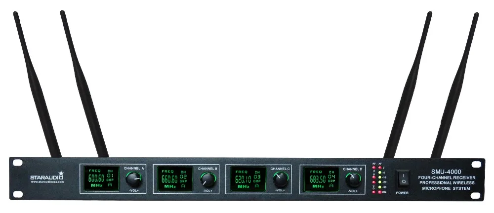 staraudio 4channel uhf microphone set smu4000a+b