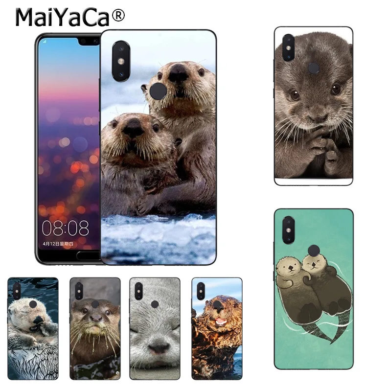 

MaiYaCa lovely cut Otter water animal Luxury Vertical phone case for xiaomi mi 8se 6 note2 note3 redmi 5 plus note 4 5 cover
