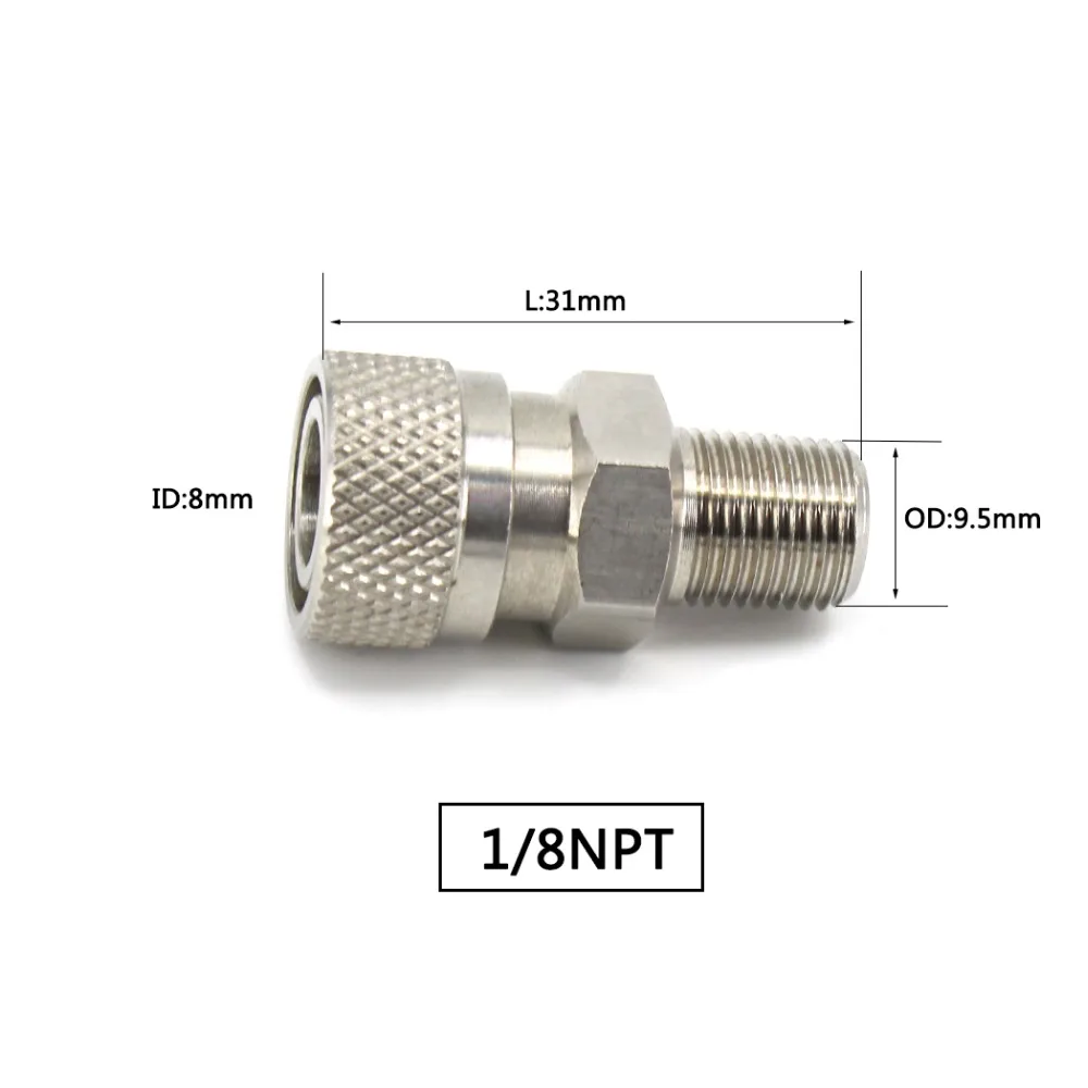 PCP ВВС Пейнтбол 1/8NPT соединителей Нержавеющая сталь гнездовой разъем соединения