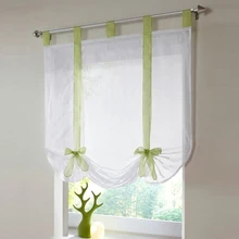 7 Colors 2 Size Cute Roman Curtain Home Decoration Blinds Tulle Window Curtains For Living Room White Voile VBJ32
