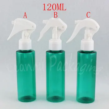 

120ML Green Plastic Bottle With Trigger Spray Pump , 120CC Empty Cosmetic Container , Toner / Makeup Water Sub-bottling