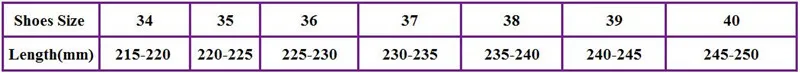 shoes size