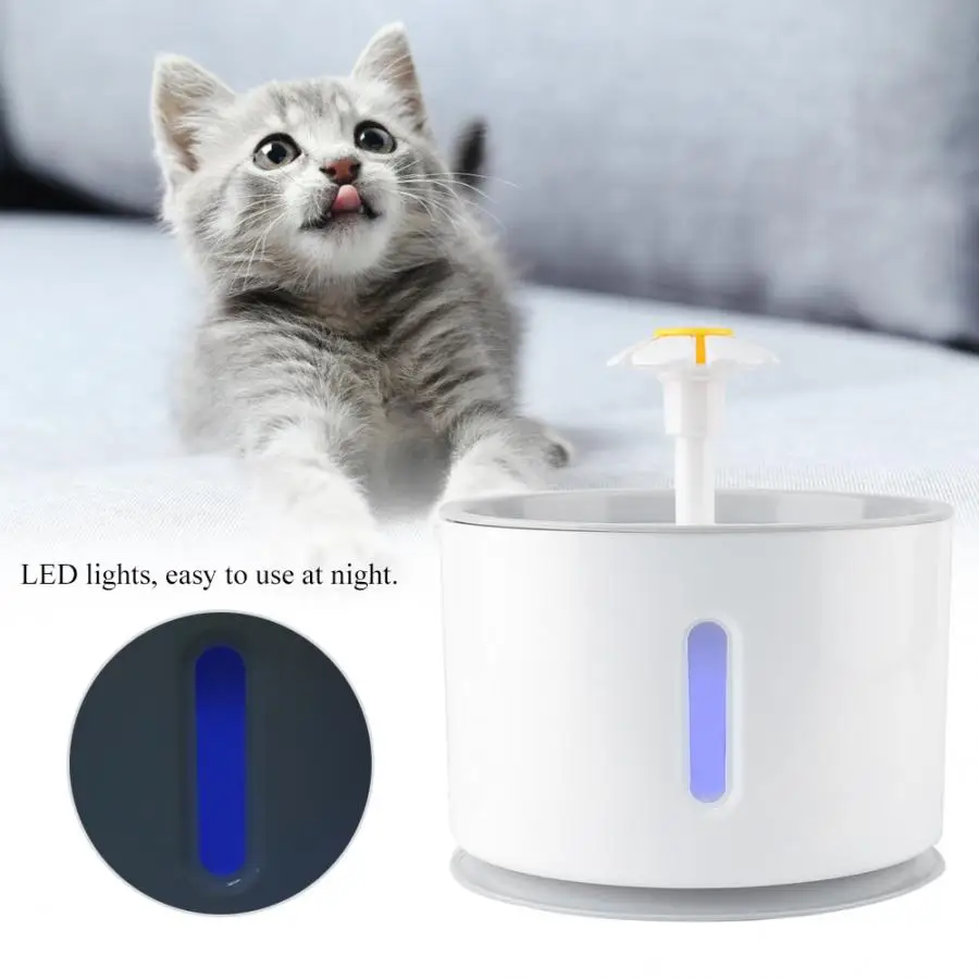 

2.4L Automatic Pet Cat Water Fountain with LED Electric USB Dog Cat Pet Mute Drinker Feeder Bowl Pet Drinking Fountain Dispenser