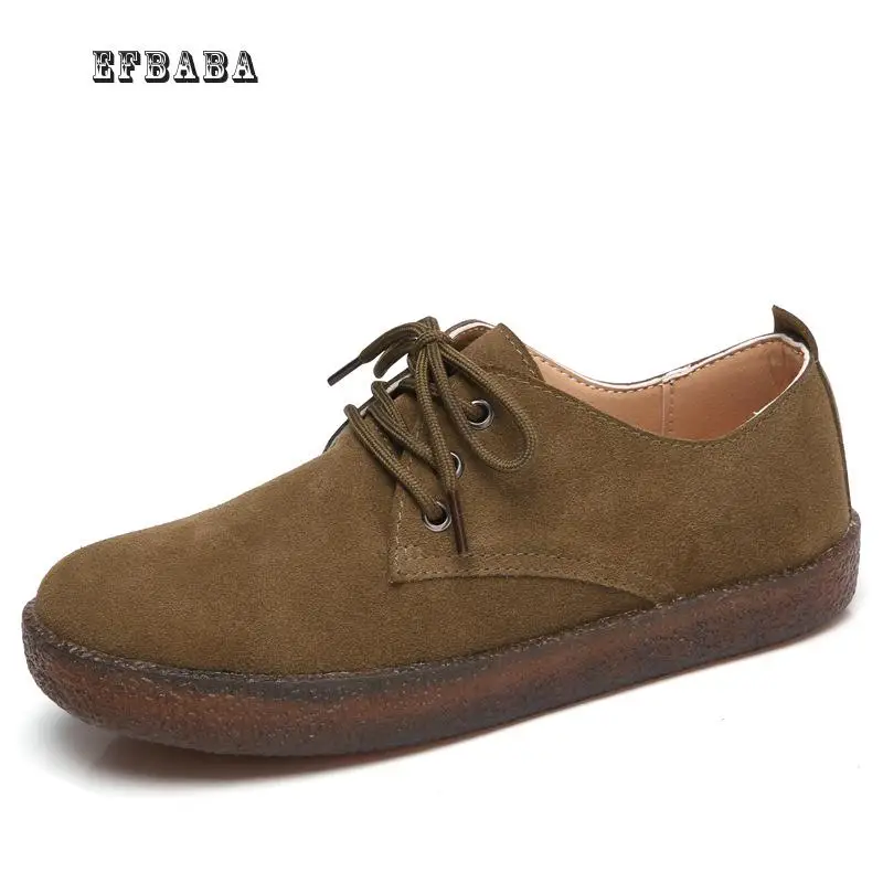 Efbaba Cuir Mujer up Chaussures brown Mocassins Femme 2018 Dentelle En Casual Bout Noir Plat De Femmes Marque Dames Véritable Zapatos Rond wEqFrgw