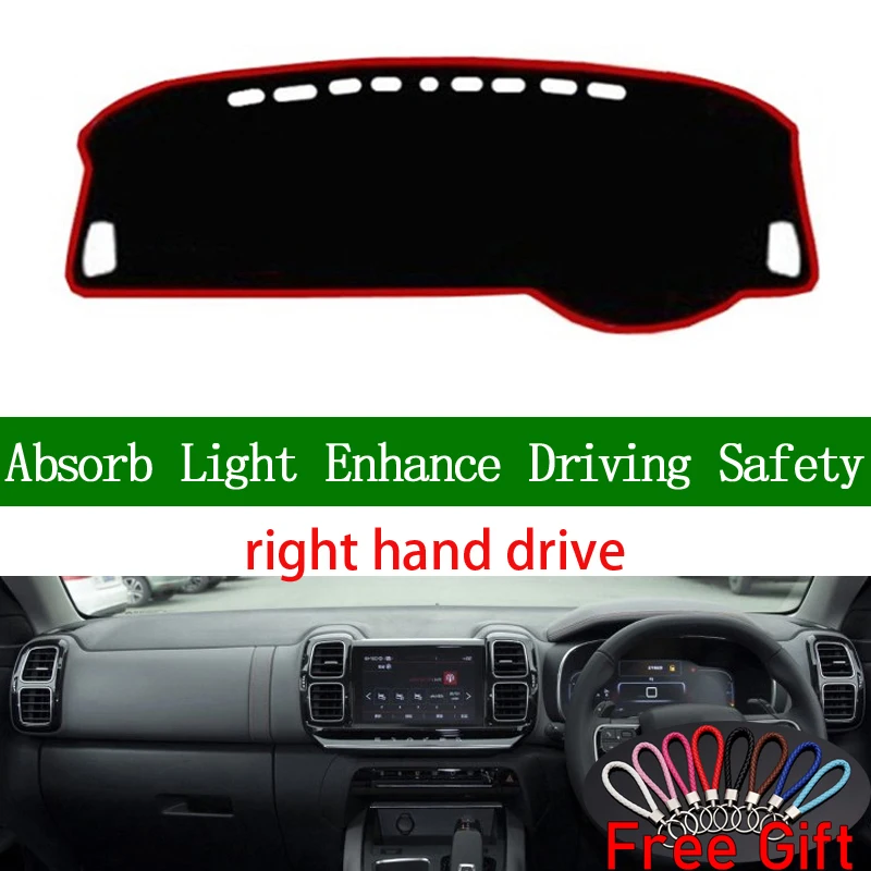 

For Citroen C5 AIRCROSS 2017 2018 2019 Right Hand Drive Dashboard Cover Car Stickers Dash Mat Carpet Interior Accessories