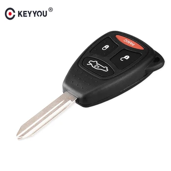 

KEYYOU 4 Button Remote Car Key Case Shell For Chrysler 300 Aspen Jeep Dodge Charger Magnum Fob Auto Keys Case With Keychain