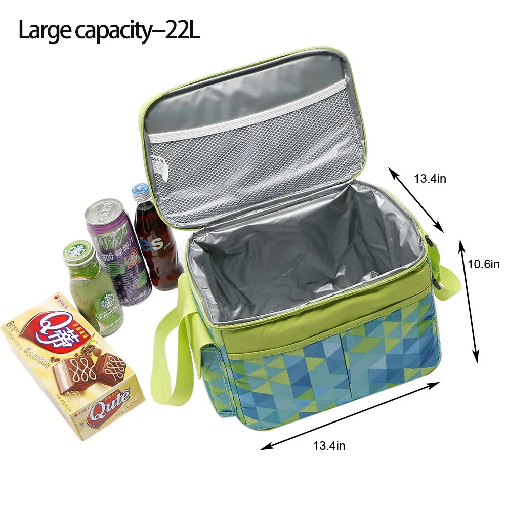 22L Green SANNE 6L/13L/22L утепленная сумка-холодильник для женщин полиэстер водонепроницаемая сумка для льда Портативная сумка для пикника - Цвет: 22L Green