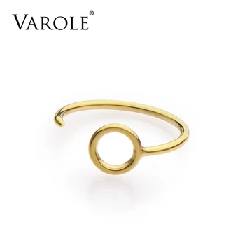 

VAROLE Circular Nail Design Simple Wedding Couples Rings Gold Color Bijouterie for Woman Jewelry Bagues Anillos Gift