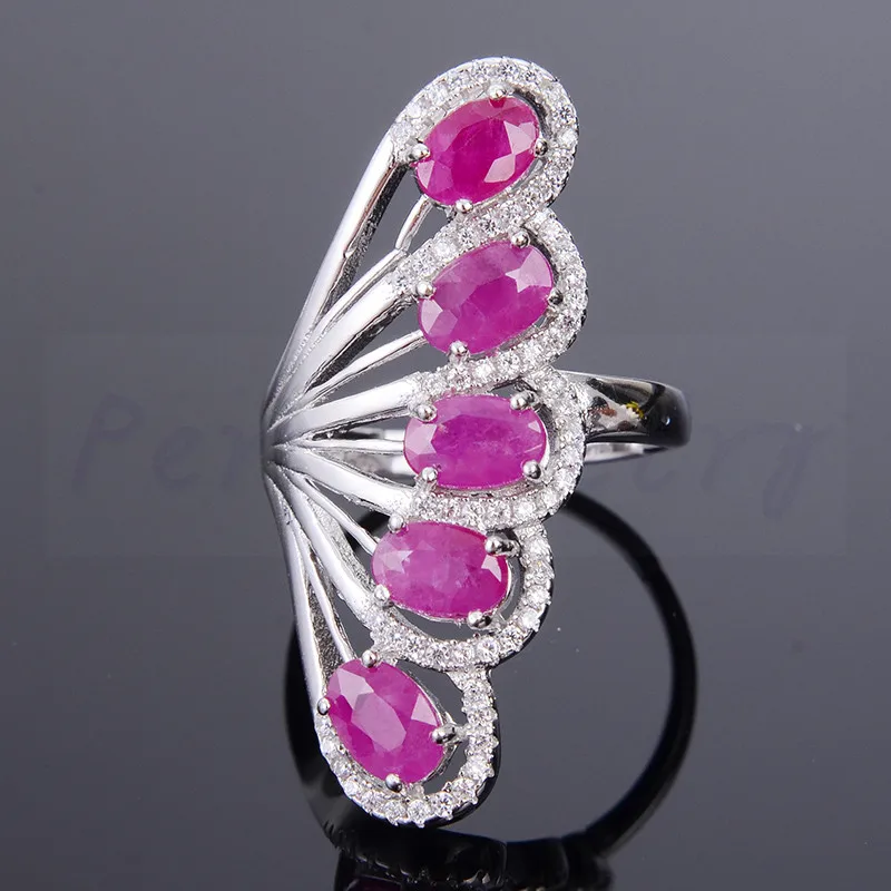 Per jewelry Original ruby ring Free shipping Natural and real ruby 925