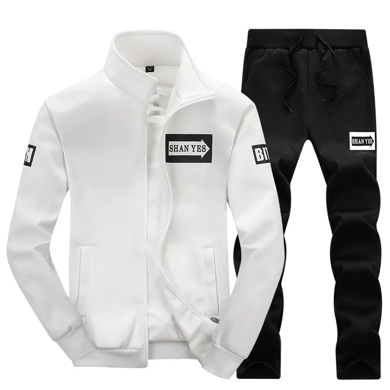 

Loldeal 2018 sportswear hoodies set Autumn Stand collar men track suits male sweatshirts & Coats Joggers