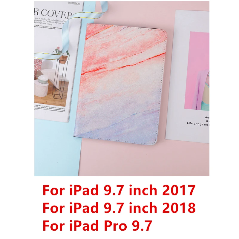 Чехол под мрамор для iPad 9,7 Силиконовая задняя кожа смарт-Чехлы для iPad Mini 2/3/4/5 Air 2 1 Pro 10,5 Pro 11 Coque принципиально - Цвет: Pink Pro 9.7