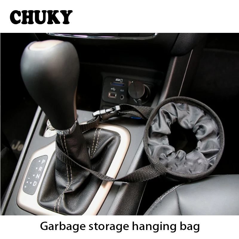 

CHUKY Car Trash Bin Portable Garbage Storage Hanging Bag Accessories For Fiat 500 Punto Chevrolet Cruze Aveo Peugeot 206 307 308