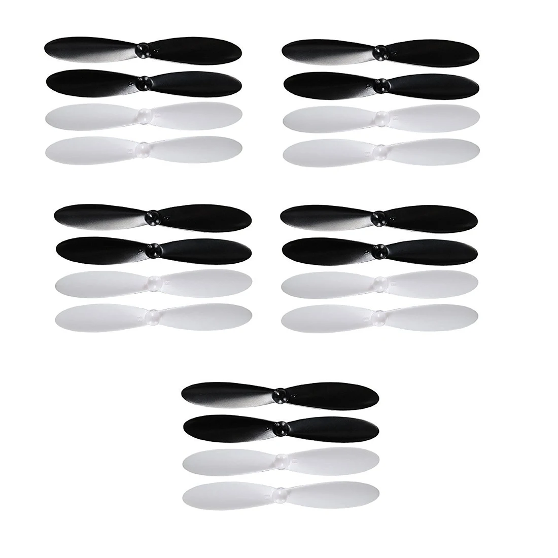 

For Hubsan X4 H107L Rotor Blades Propellers Props RC Quadcopter Spare Parts (5 sets White-Black Propellers Blades)+ 1 Carabiner