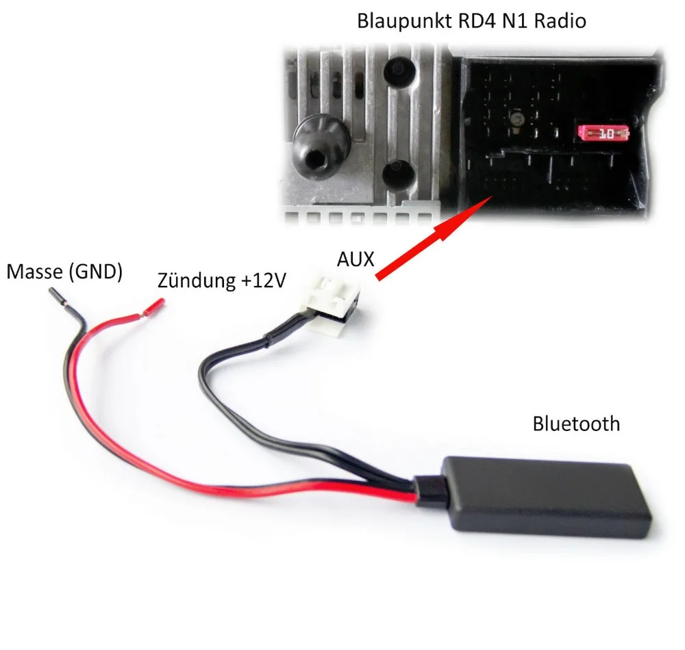 BLUETOOTH вспомогательный адаптер MP3 для Citroen C1 C2 C3 C4 C5 DS3 DS4 Blaupunkt RD4 радио
