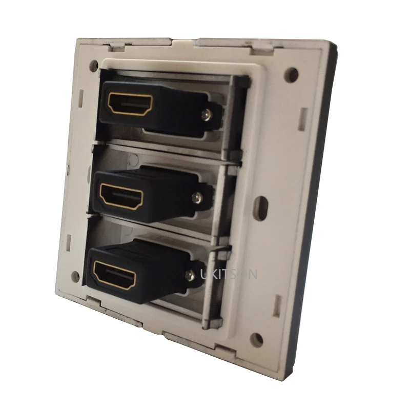 Black Color HDMI+HDMI+HDMI Wall Outlet pic 4