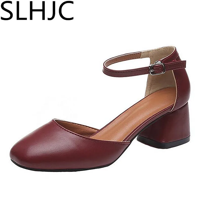 low heel leather pumps