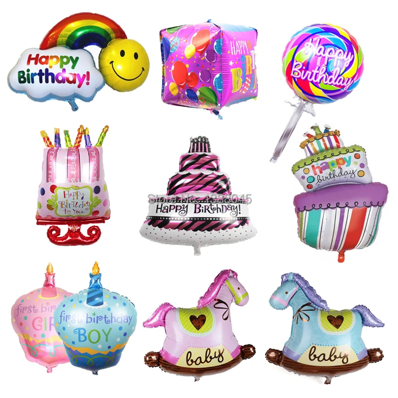 Happy Birthday Cake Shape Foil Helium Balloon Birthday Party Decoration EC Happy Birthday Cake Shape Foil Helium Balloon Birthday Party Decoration EC