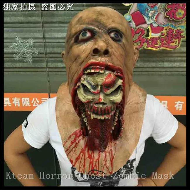 

Top Grade 100% Latex Terror Halloween Mask Party Decoration Items Super Terrorist Zombie Head Mummy Zombie Masks Haunted House